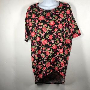 LuLaRoe black floral & unicorn tee size XXS
